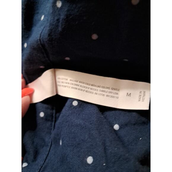 Auden Flannel Shirt And Shorts Sleepware Set Blue With White Polka Dots Medium - Picture 10 of 10